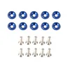 10pcs Blue Aluminum JDM Fender Washers and M6 Bolt Car Modified Hex Fasteners Fender Washer Bumper Engine Concave Screws