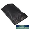 DHL 1000PCS / Lot 10 * 15cm Zipper Top Matte Black Pure Aluminheat Seal Mylar Stand Up Package Bag