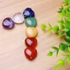 Piedra de chakra de cristal natural 7pcs Set Cuarzo rosa Forma de corazón Cristal Chakra Piedras preciosas curativas Decoración del hogar