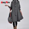 Outerwear Coats for Women Winter Warm Windbreaker Thickening Solid Color Woolen Turtleneck Coat Female Loose Ponchos and Capes 201214