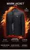 Men Heate Jacket Winter Warm USB Electric Heating Vest Smart Thermostat Hooded Heated Clothes Waterproof Padded Coat 220301