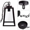 110-240V Wide Pressure American Wrought Iron Glass Chandelier E26 Interface Black Painted Gold Painted Dining Light Chain Length 1M