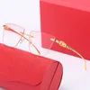 Güneş Gözlüğü Kadın Erkek Tasarımcı Box Moda Lüks Marka Gözlükleri ile Güneş Gözlüğü Çerçevesiz Sindirim Tasarımcıları Büyük Leopar Altın Gözlük Cam