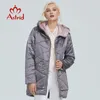 Astrid Winter Jacket Kobiety Kontrast kolor wodoodporny z CAP Design gruba bawełniana odzież ciepłe kobiety Parka Am 2090 LJ201021