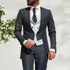 Новый итальянский фрак 2021, дизайнерский мужской костюм из 3 предметов, приталенный свадебный смокинг жениха для жениха, мужской пиджак с жилетом и брюками12758