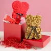 DIY 25 cm Teddy Rose Bear med Box Artificial PE Flower Bear Rose Valentine039S Day For Girl Girlfriend Women Wife Mor039S Day6089370