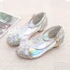 enfants chaussures de performance printemps nouvelles filles chaussures brillant cristal fleur filles princesse chaussures en gros 201201