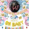 1 set chłopiec lub dziewczyna płeć płeć Baby Shower konfetti czarny lateks Ballon dom domowy dekoracja urodzinowa płeć