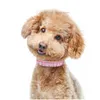 Collari per cani personalizzati in pelle PU con strass Nome personalizzato Lettere Diamante Gioielli Gemme Fai da te Pet Tag Croco Collar Charms per cani di taglia piccola e media Gatto grande Rosa B60