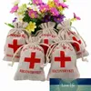 10st Hangover Kit Bags First Aid Bröllop Favor Holder Bag Event Party levererar Rustikt linne