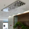 Lustre rectangulaire en cristal, luminaire décoratif d'intérieur, luminaire décoratif de plafond, idéal pour un salon, 110/220v