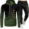 TRACKSUIT MEN 2 PISTES SETER Hooded Sweatshirt + byxor Pullover Hoodie Sportkläder kostym Ropa Hombre Casual Men Kläder Storlek S-3XL C1116