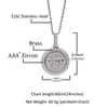 Nom de lettre personnalisée à dos solide Spin collier pendant glacée