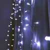 Nuevo diseño 12m x 3m 1200-led 110v cálido blanco luz romántica navidad boda decoración al aire libre cortina cuerda luz estandarte