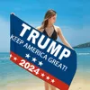 Быстрая сухая ткань ванна пляжные полотенца президент Trump Towel 2024 американские флаги печати коврик песок одеяла для перемещения для душа для душа CCB13580