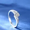 Sterling Silver Engagement Ring Female 0.6CT Twisted Star NSCD Simulated Diamond Ring for Women 925 Silver Ring Fast Shipping From USA