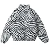 winter mens jacket coats Hip Hop Zipper Thick Jackets Men Fashion Casual zebra printing Embroidered letters streetwear tops 201127