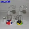 Hockah 14mm 18mm 재생 포수 어댑터 Ashcatcher Glass Ash Catcher Percolator 4mm Quartz Banger 7ml 실리콘 용기가있는 봉수 파이프