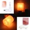 Hot selling Exquisite Cylinder Natural Rock Salt Himalaya Salt Lamp Air Purifier with Wood Base Amber Night Lights