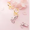 Sterling Silver Small Bowknot Bow Hoops Earrings Gold Color Plated Ear Ring Earings For Women Girls Brincos Jewelry1