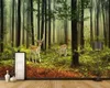 Papier peint 3d de luxe personnalisé avec animaux, décoration murale de fond de paysage d'élan de forêt, peinture murale 3d