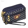 Polka Dots Print Women Coin Purse Clutch Wristlet Bag Phone Key Case Makeup Bag Women Credit Card Holder Tote1843587