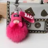 Keychains Real Fox Fur Ball Sleep Doll Pendant Plush Key Chain Accessories Present Bribets