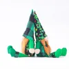 1 pc St. Patrick Day Festival de Folha Verde Long-legged Gingham Boneca Irlandês Festival Floresta Velho Muppet Decoração