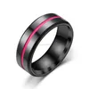 Black Stainless Steel Ring Enamel Ribbon Rings Band Engagement Wedding Women Men ring Fashion Jewelry Gift will and sandy