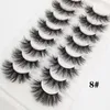 3D Faux Mink Falso Eyelash 8 Pairs Grosso Flofo Falso Eyelashes Tira Completa Soft Natural Olhe Lashes Extensão para Beleza