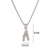 A-Z Baguette Single Letter Pendant Necklace Iced Out Cubic Zriconia Hip Hop Jewelry for Men Women320y