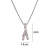 Hip Hop Custom Name Baguette Letters Pendant Necklace With Rope Chain Gold Silver Bling Zirconia Men Pendant Jewelry5962746