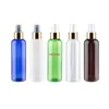 Empty Plastic Bottles With Gold Spray Pump 200ml Capacity PET Perfume Atomizer Container White Transparent Green Cosmetic Bottlepls order