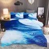 Ocean beach Dolphin paysage ensemble de literie 3D Housses de couette Taies d'oreiller double quenn roi couette ensembles de literie linge de lit 201021