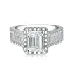 Bringling Square Cyrcon Wedding Pierścienie dla kobiet S925 Srebrny Pleted Full CZ Diamond Pierścień Prezenta