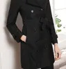 ¡Hot Classic! Mujeres Moda Inglaterra Media Larga Trench Coat / Diseño de marca de alta calidad Doble Breasted Bronch Abrigo / Tamaño de tela de algodón S-XXL 5 Colores
