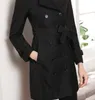 CLASSICO CALDO! donna moda Inghilterra trench medio lungo / trench doppiopetto design di marca di alta qualità / tessuto di cotone taglia S-XXL 5 colori