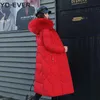 Parkas en duvet pour femmes grande taille x-long veste d'hiver femmes à capuche solide manteau décontracté avec col en fourrure épais pardessus femme