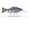 Toppkvalitet 12 Färg 11.2cm 14g Bass Fishing Lure Topwater Fiske Lures Multi Jointed Swimbait LifeLike Hard Bait Trout Abborre 160pcs / Lot