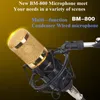 BM 800 Professionelles Kondensatormikrofon für Computer, Audio, Studio, Gesangsaufnahme, Mikrofon, Phantomspeisung, Pop-Filter, Soundkarte