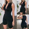 GAOKE 2020 Strampler Frauen Nachtwäsche Schwarz Solide Ärmellose Kurze Overall Sexy Onesie Für Erwachsene Weibliche Nachtwäsche S-XL T200704