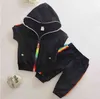 Moda Niños Niño Niña Ropa Ropa deportiva Verano Bebé Colorido Sudaderas con capucha Pantalones cortos 2 Unids / set Niños Traje Niño Algodón Tracksutis G220310