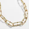 Модные украшения, модное позолоченное ожерелье-цепочка со скрепками, массивные массивные ожерелья для женщин276c