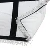 9 Penels filtar sublimering tomt filt med tofsar Svart vit värmeöverföring Tryck sjal wrap soffa sova kasta filtar för DIY