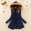 SheBlingBling Herbst Warme Winterjacke Frauen Frauen Pelzkragen Mäntel Jacken für Dame Lange Slim Down Parka Hoodies Parkas 201201