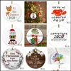 Świąteczne dekoracje świąteczne imprezowe dostawy ogrodowe 17sty Ceramiczne ozdoby 3 calowe okrągłe drzewo wisiorek Santa noszenie maski wholding