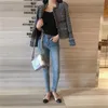 Women's Jackets PERHAPS U Women Blue Black Tweed Short Jacket Spring Autumn Winter Tassel Small Fragrance Cardigan C0155