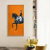 Classique moderne Orange course de chevaux toile impression peinture affiche Cool mur Art mur photos pour entrée grande taille décor à la maison LJ2258l