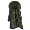 Maomaokong Winter Women Long Coats Real Fur Big Fur Collar Natural Rabbit Murs Liner на колено плюс размер Parkas Winter 201112
