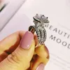 Modny luksusowy duży 925 srebrny pierścionek zaręczynowy dla kobiet i Ladys świąteczne prezenty z poduszką cyrkonową ślub R48987075389